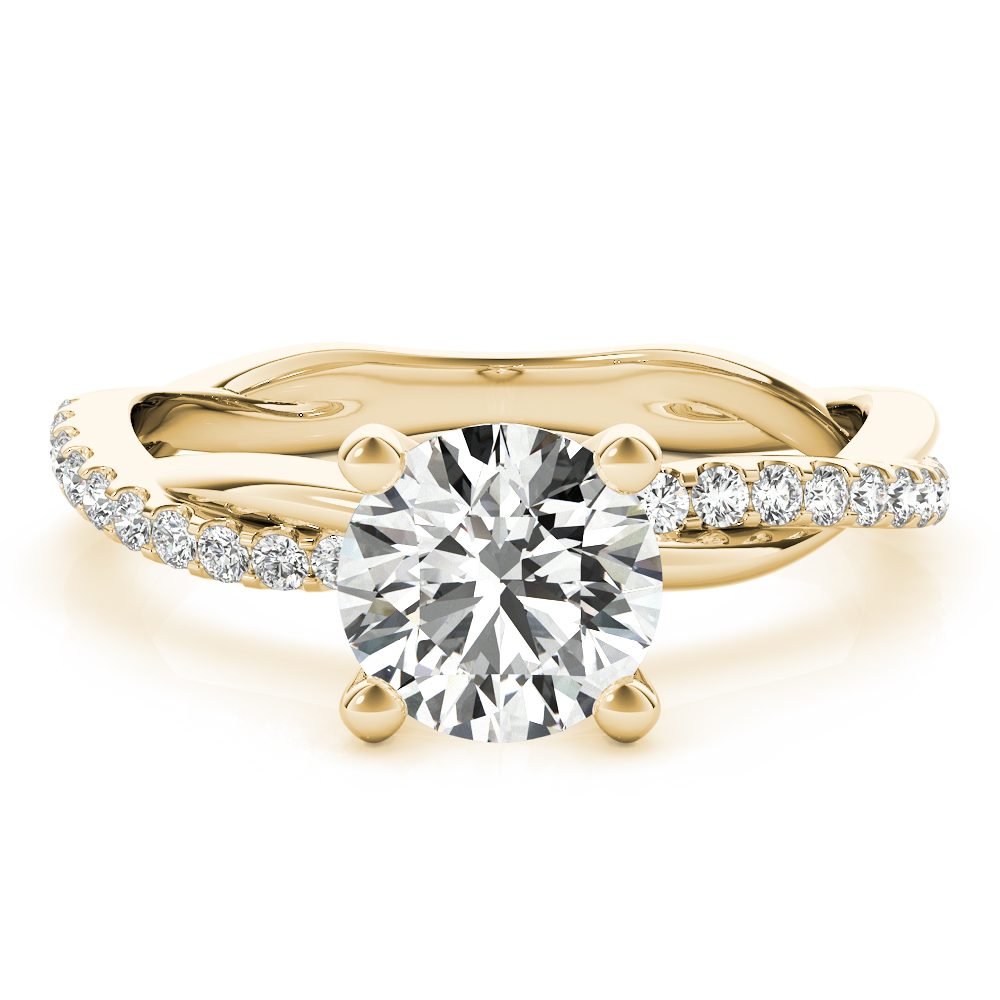 Shanna Lab Grown Diamond Yellow Gold 4 Prong Side Stone Engagement Ring