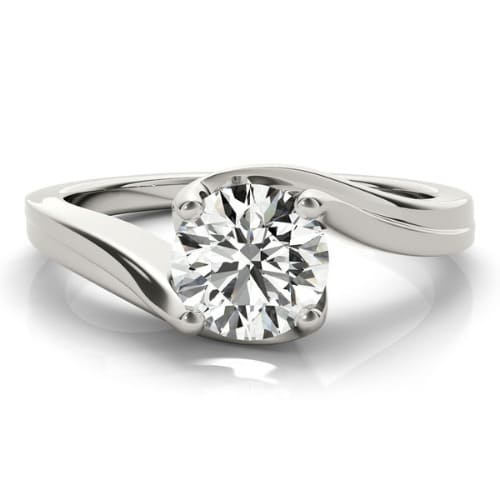 0.1 Ct Lab-Created Round Cut Madilynn  Classic Solitaire Engagement Diamond Rings in Silver 925
