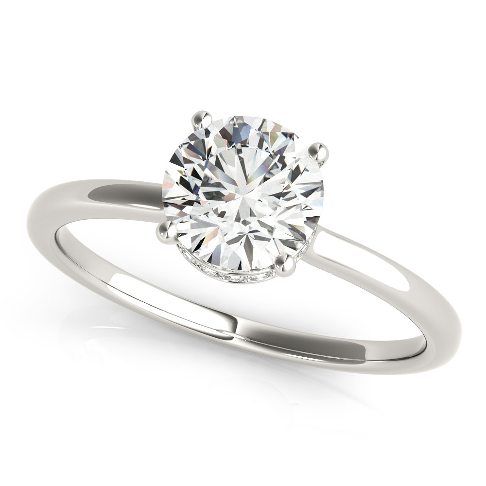 0.2 Ct Natural Round Cut Yaretzi Halo Diamond Rings in Silver 925