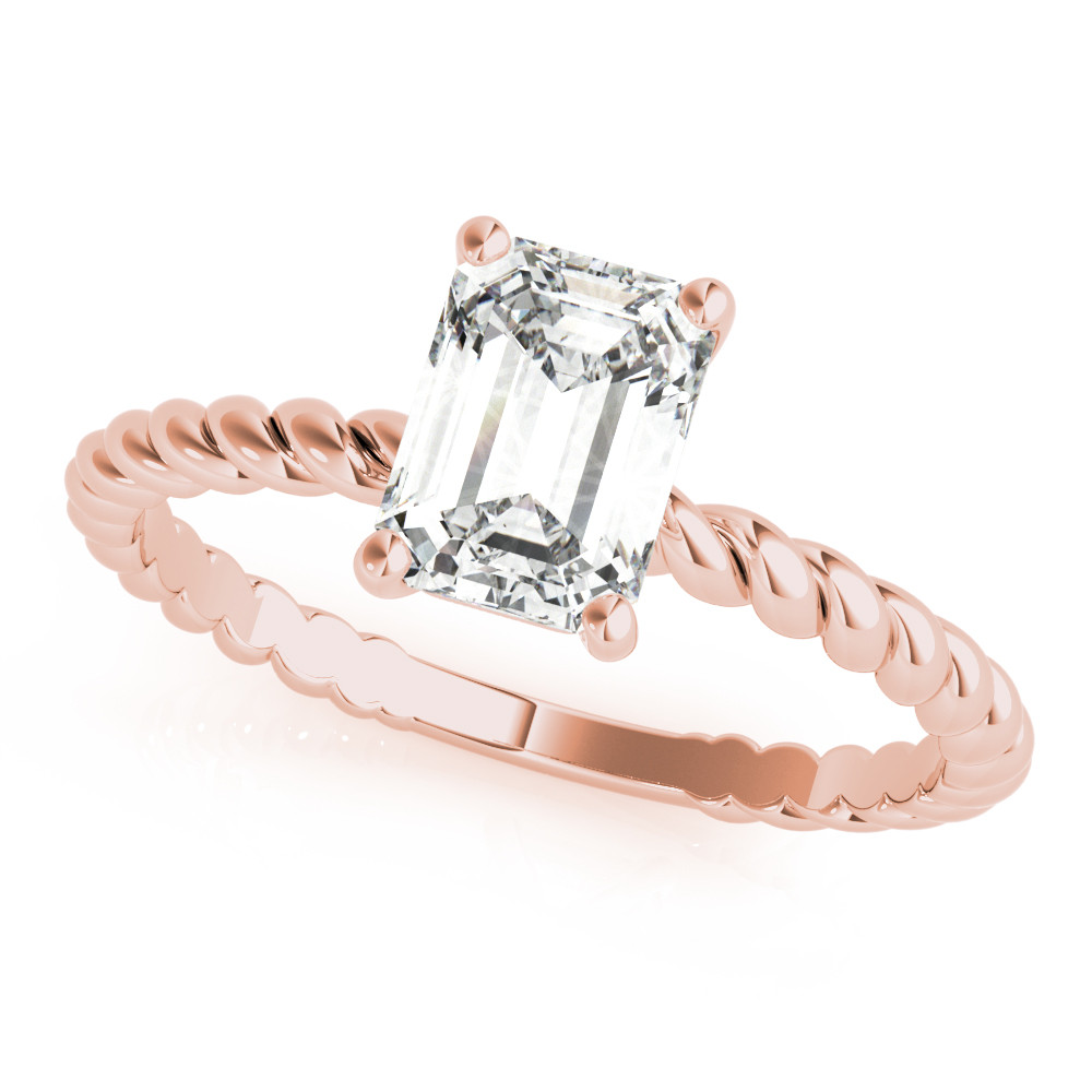 0.2 Ct Lab-Created Diamond Emerald Cut Nyaja  Classic Solitaire Engagement Rings in Silver 925