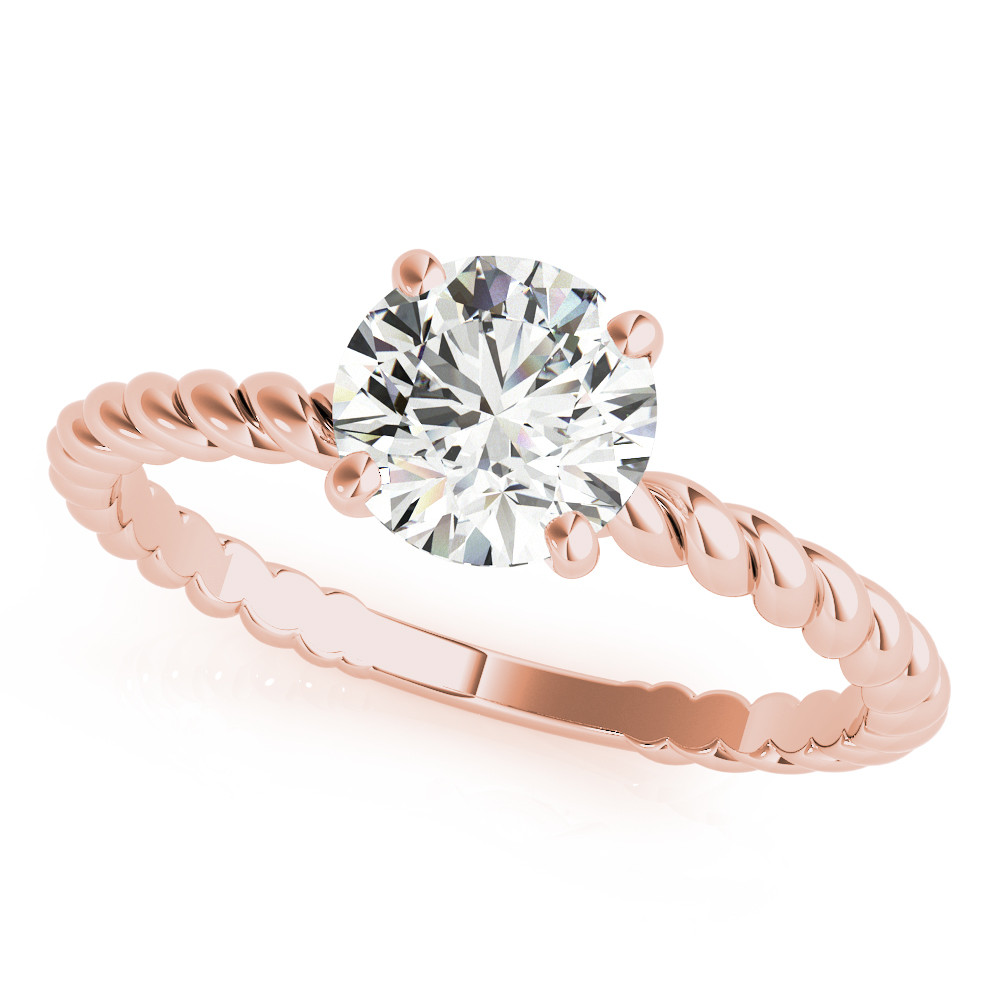 0.1 Ct Lab-Created Diamond Round Cut Mallory  Classic Solitaire Engagement Rings in Silver 925