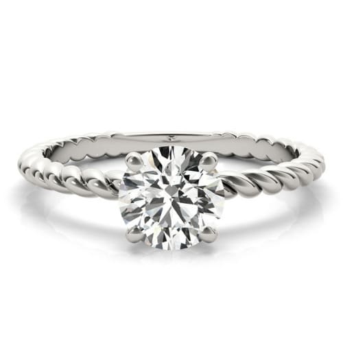 0.1 Ct Lab-Created Diamond Round Cut Mallory  Classic Solitaire Engagement Rings in Silver 925