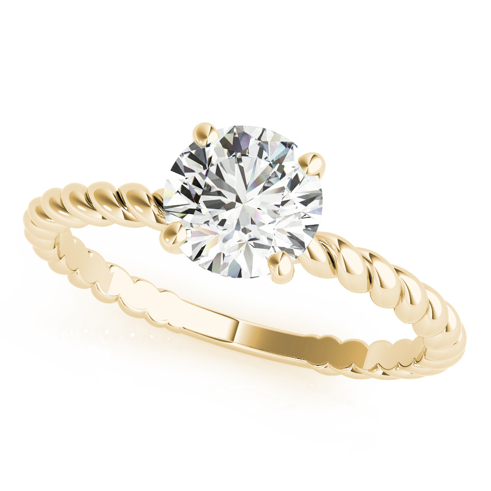 0.1 Ct Lab-Created Diamond Round Cut Mallory  Classic Solitaire Engagement Rings in Silver 925