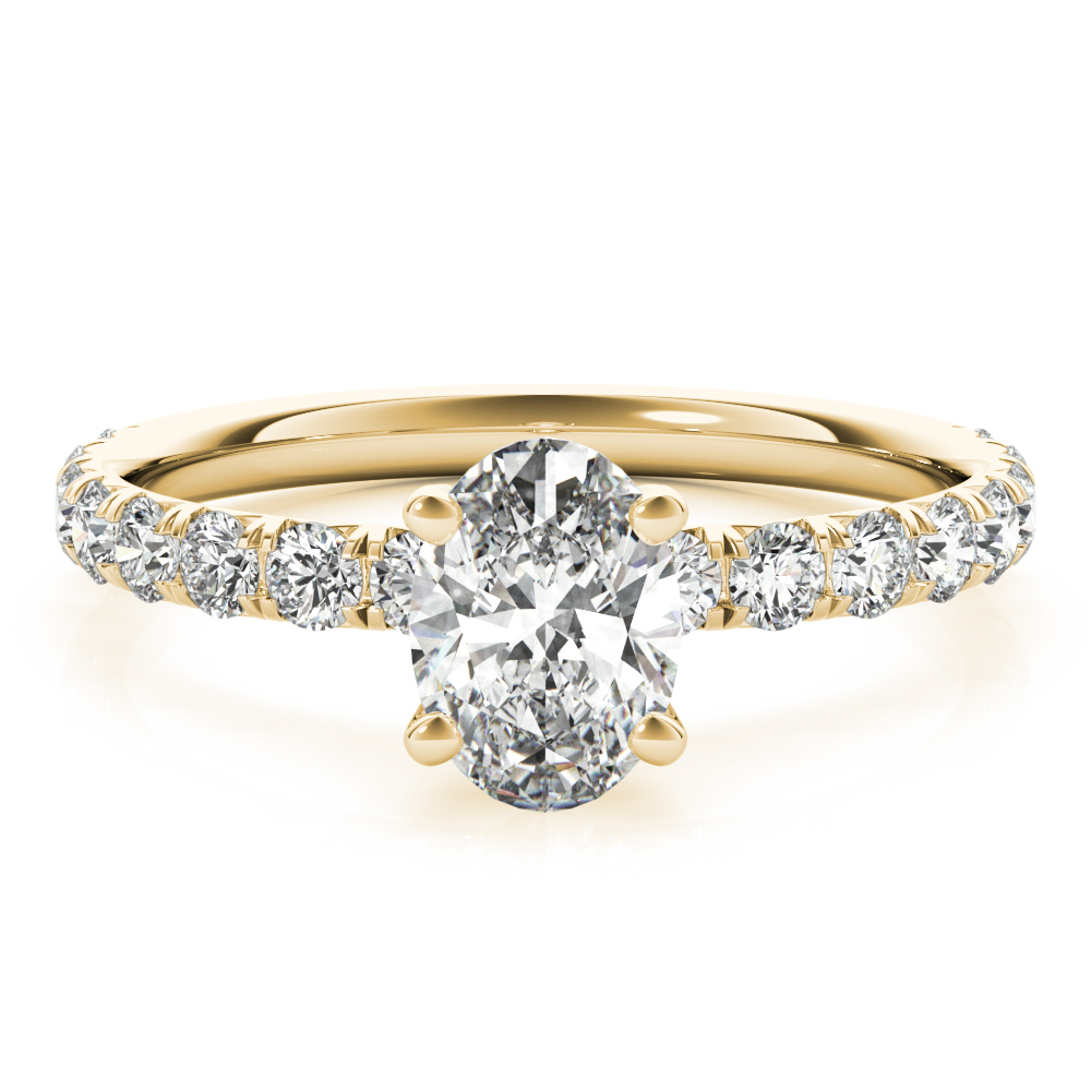 0.2 Ct Lab-Created Diamond Oval Cut Rosaly  Side Stone Engagement Rings in Silver 925