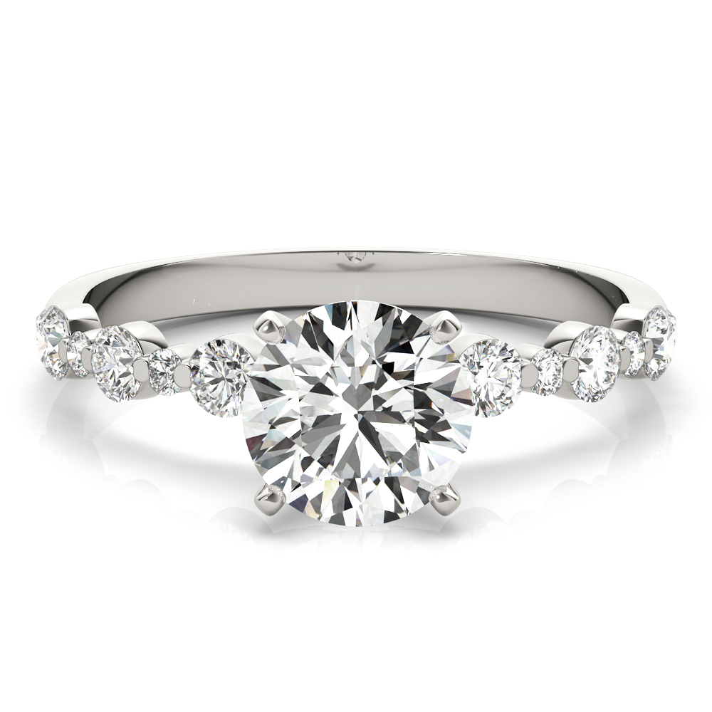 0.2 Ct Lab Grown Diamond Round Cut Hudsyn  Side Stone Engagement Rings in Silver 925