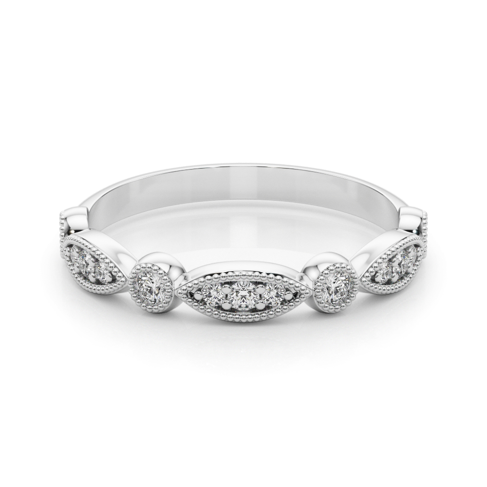 Zoya Lab Grown White Gold 	Milgrain Set  Diamond Ring