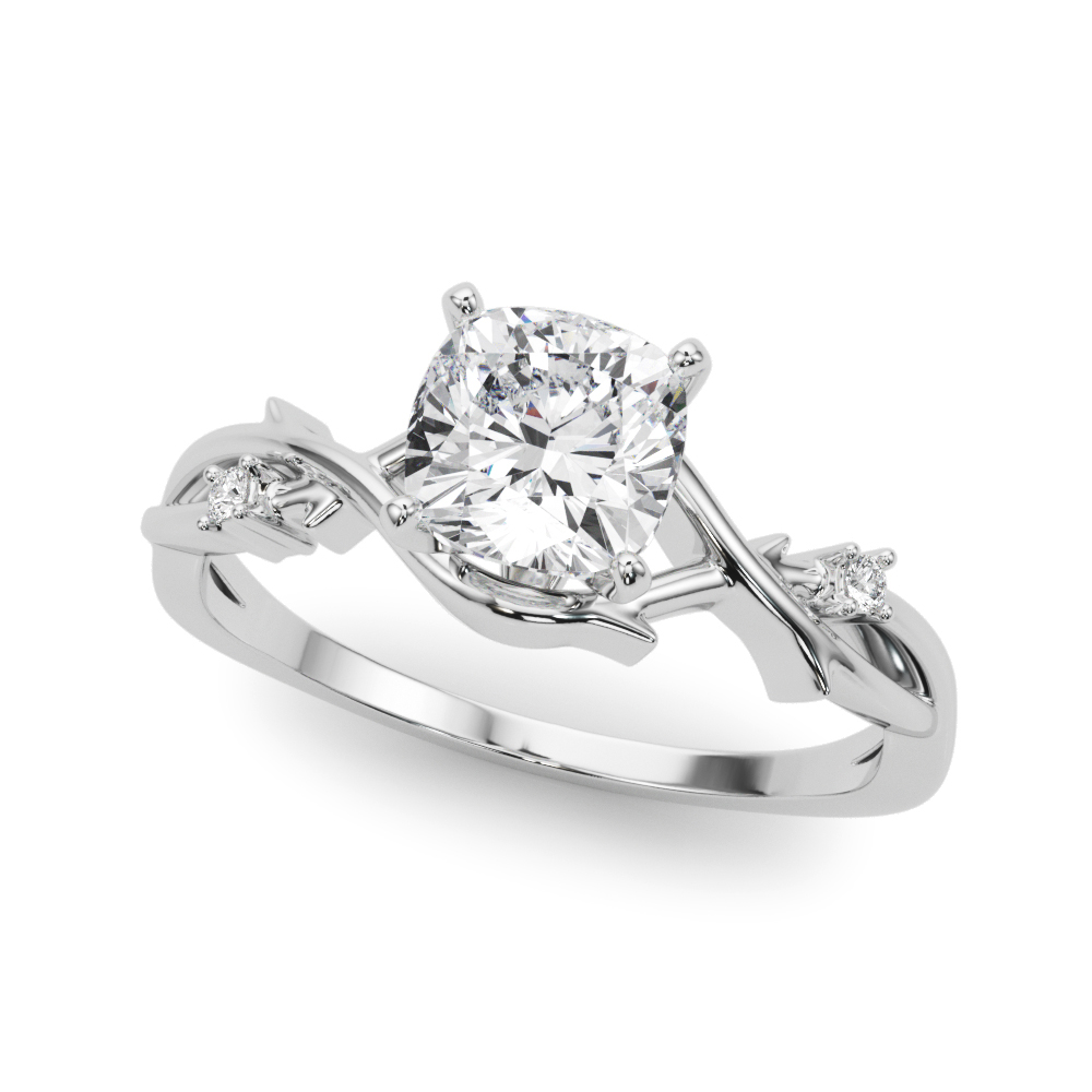 Zuleyma Natural Diamond 4 Prong Setting Side Stone Engagement Ring