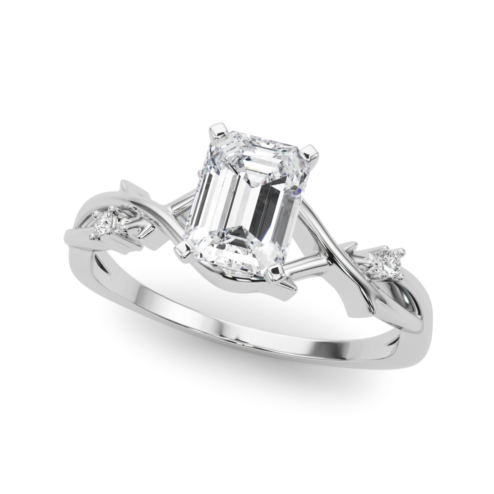 SunshineDiamonds Side Stone Engagement Rings in 9K White Gold and 0.20 Carat Lab Grown Diamond