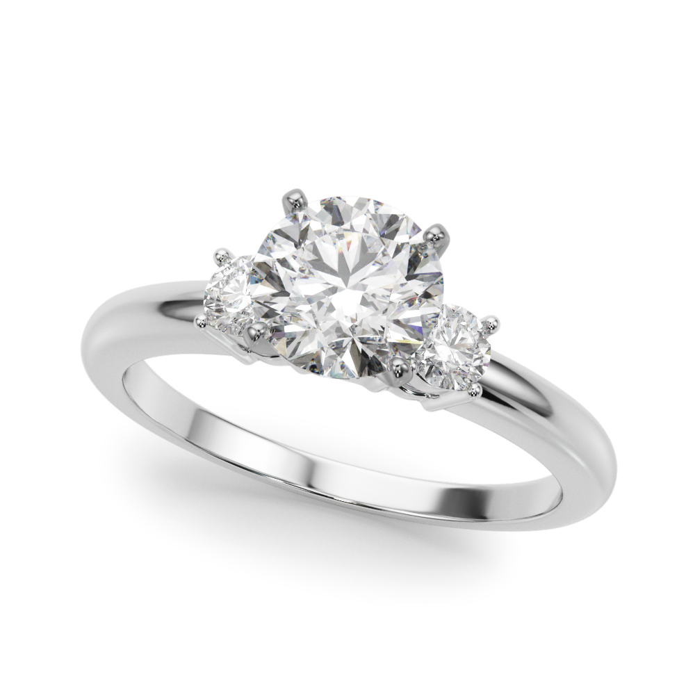 0.2 Ct Natural Diamond Round Cut Yukina  Trilogy Engagement Rings in Silver 925