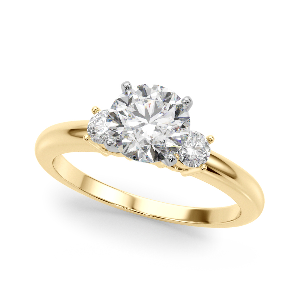 0.2 Ct Natural Diamond Round Cut Yukina  Trilogy Engagement Rings in Silver 925