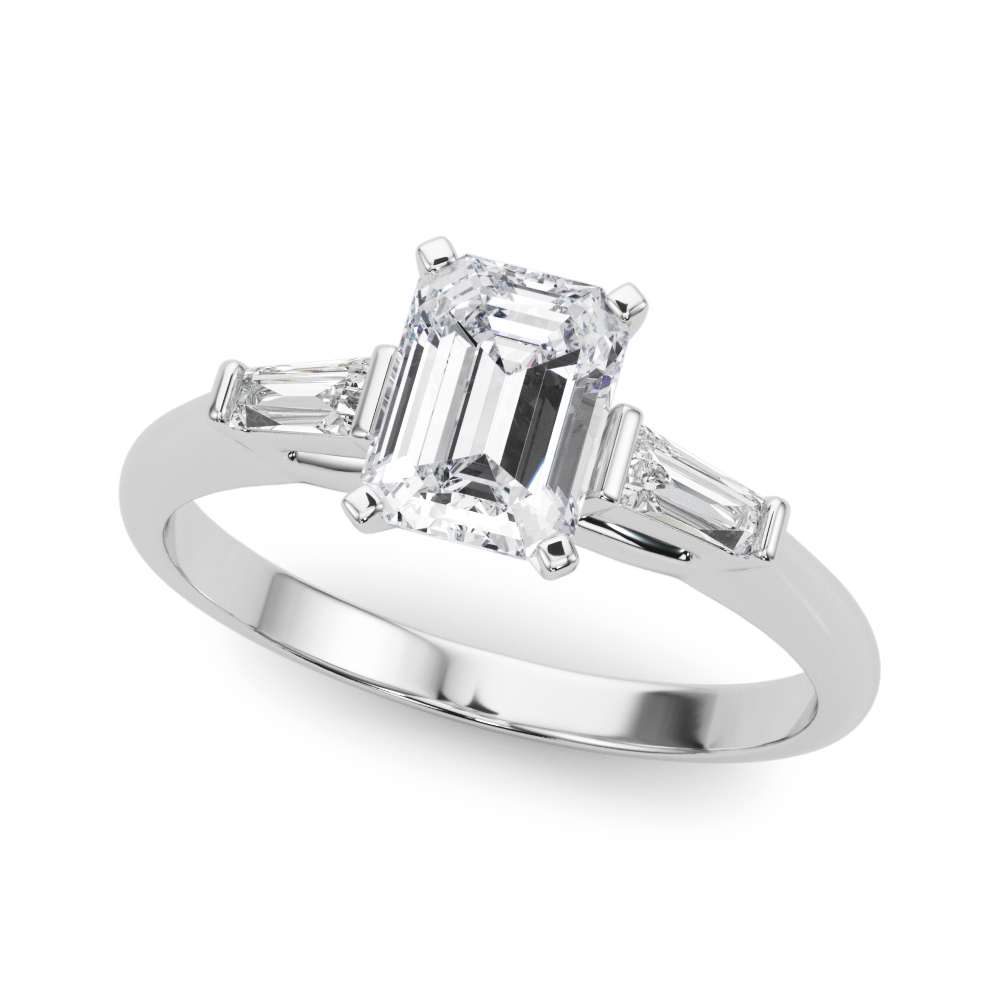 Yovana Lab Grown Diamond 4 Prong Set Trilogy Engagement Ring