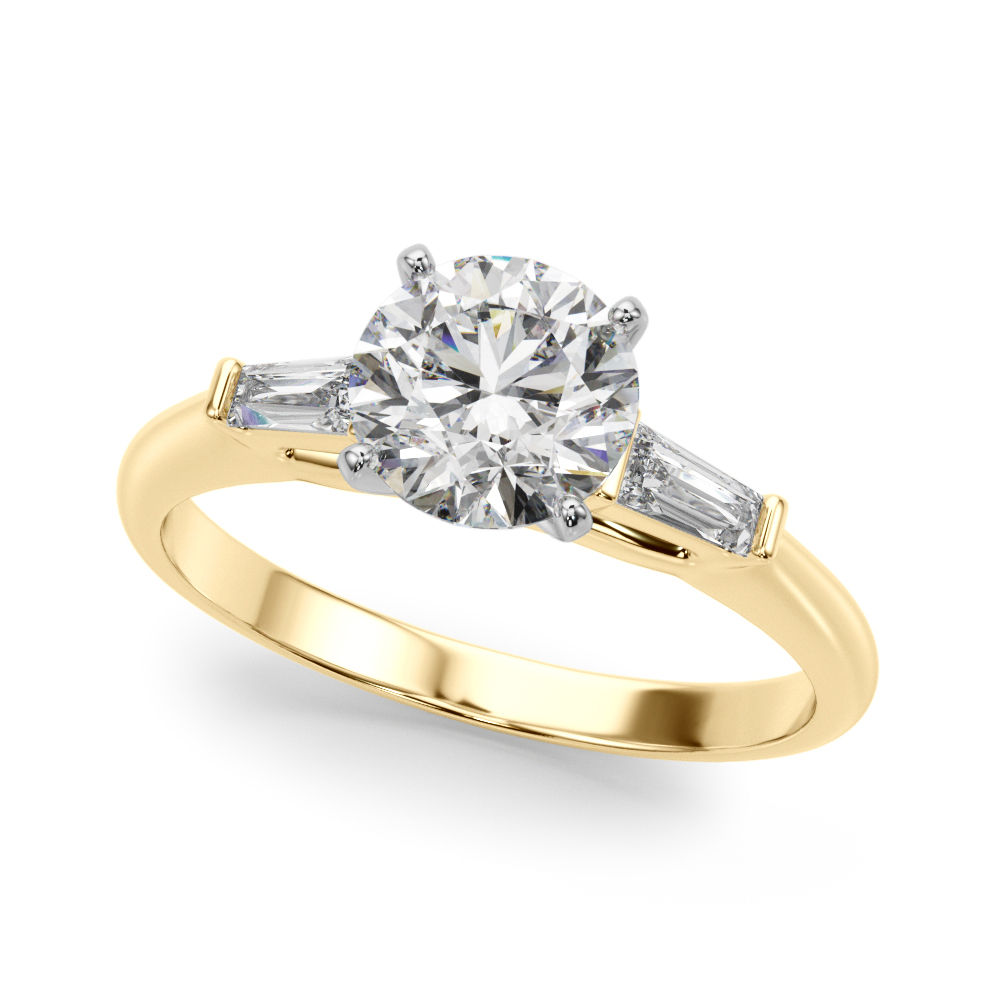 0.2 Ct Natural Diamond Round Cut Yelina  Trilogy Engagement Rings in Silver 925