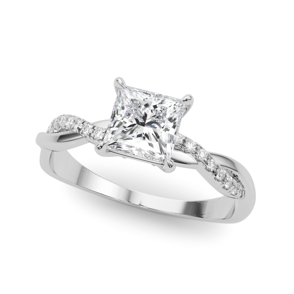 Zarah Natural Diamond 4 Prong Setting Side Stone Engagement Ring