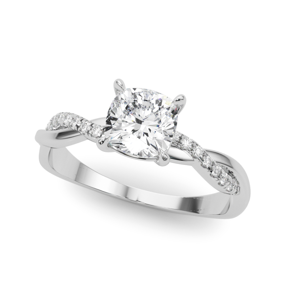 Zayna Natural Diamond 4 Prong Setting Side Stone Engagement Ring