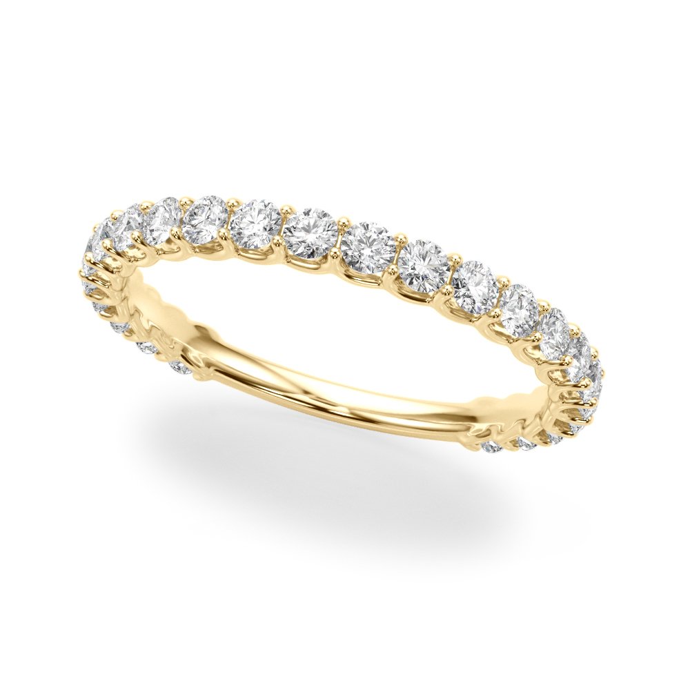 Adonal Lab Grown Yellow Gold U Prong set  Diamond Ring