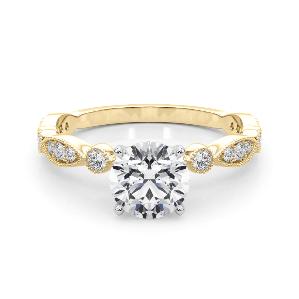 SunshineDiamonds Side Stone Engagement Rings in 9K Yellow Gold and 0.50 Carat Lab Grown Diamond