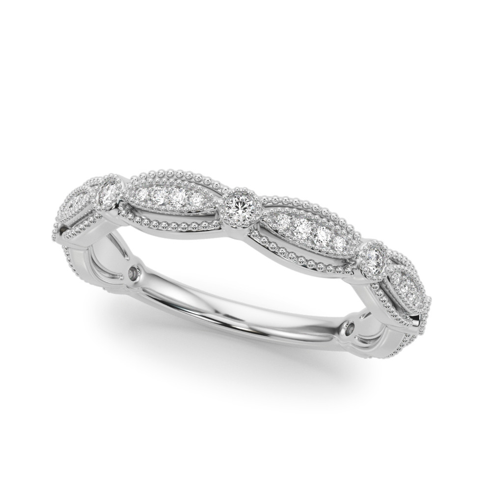 Zoay Natural 	Milgrain Set Diamond Ring