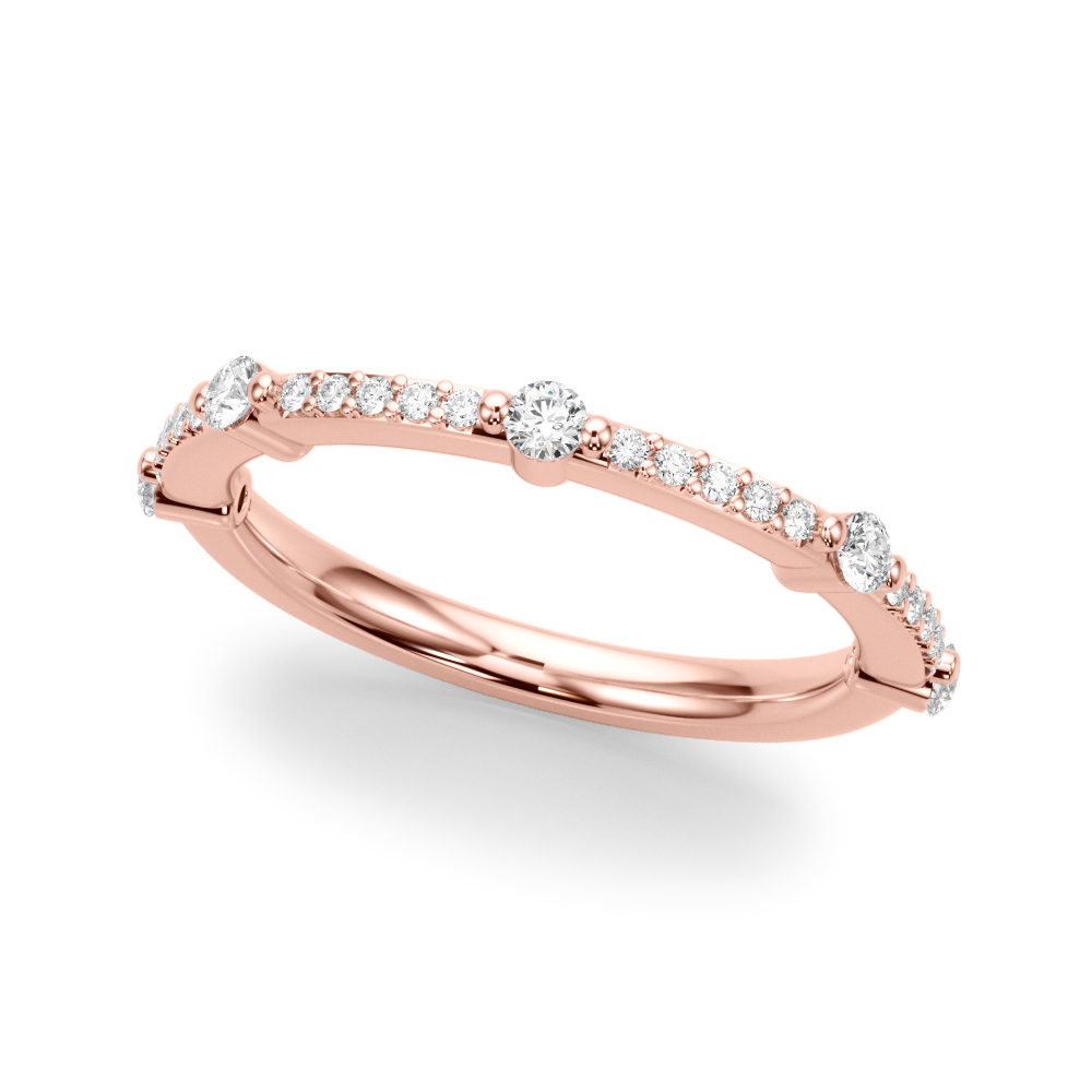 Olrina Lab Grown Rose Gold Shared prong set  Diamond Ring