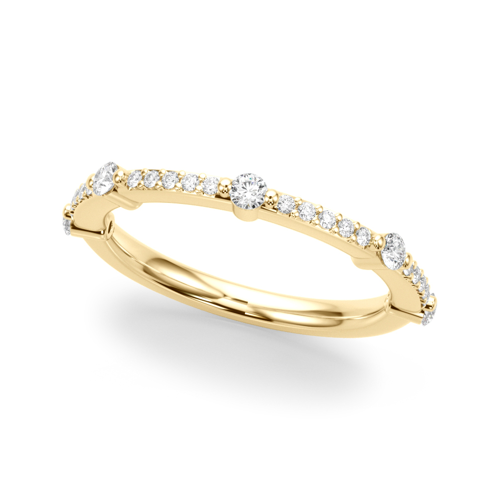 Olrina Lab Grown Yellow Gold Shared prong set  Diamond Ring