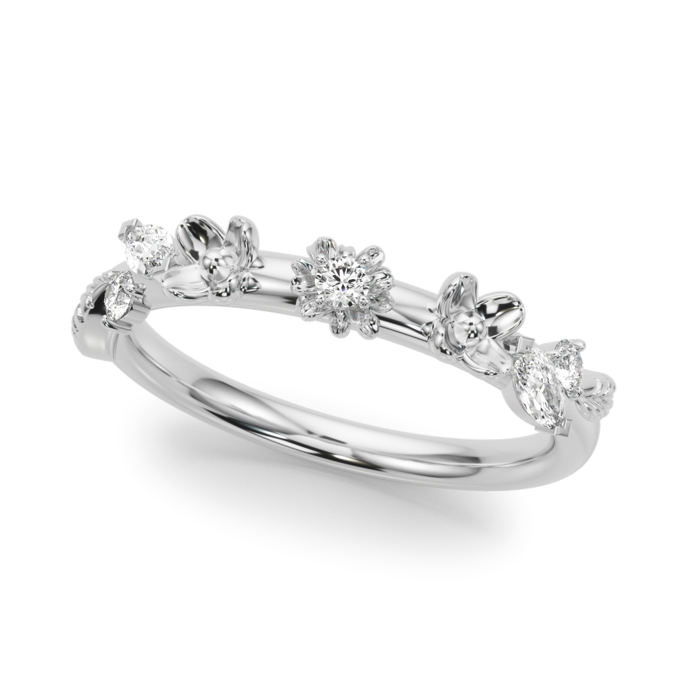 jeneffar Lab Grown Diamond Platinum Pave set Women's Wedding Ring