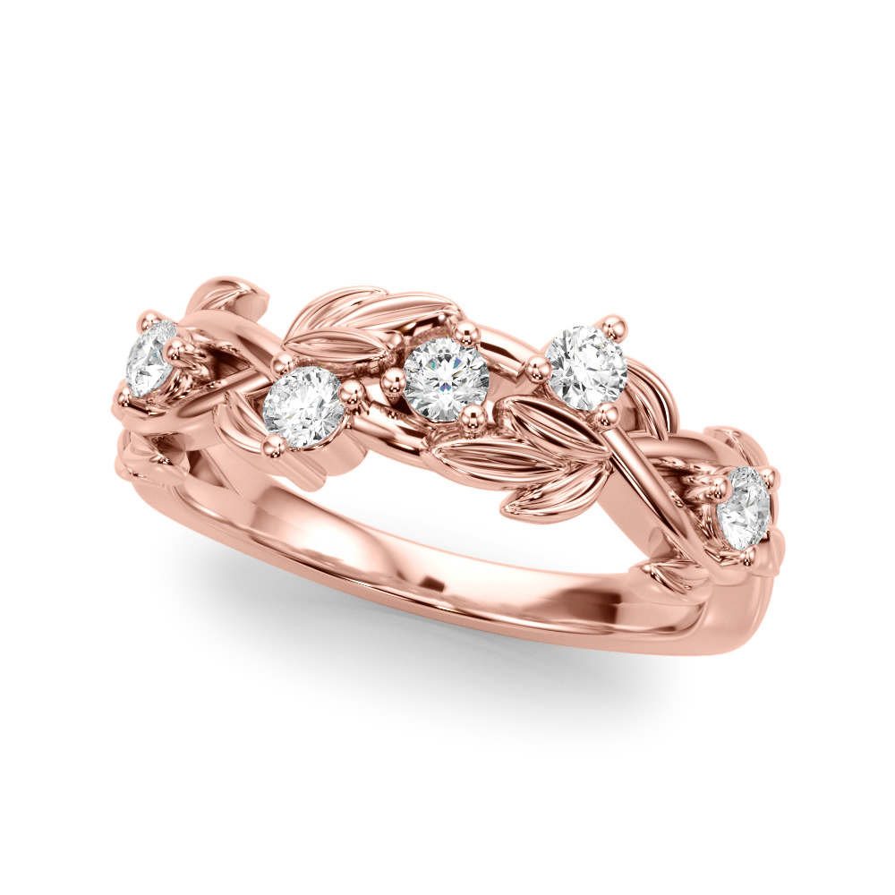 jeline Lab Grown Diamond Rose Gold Pave set Men's Wedding Ring