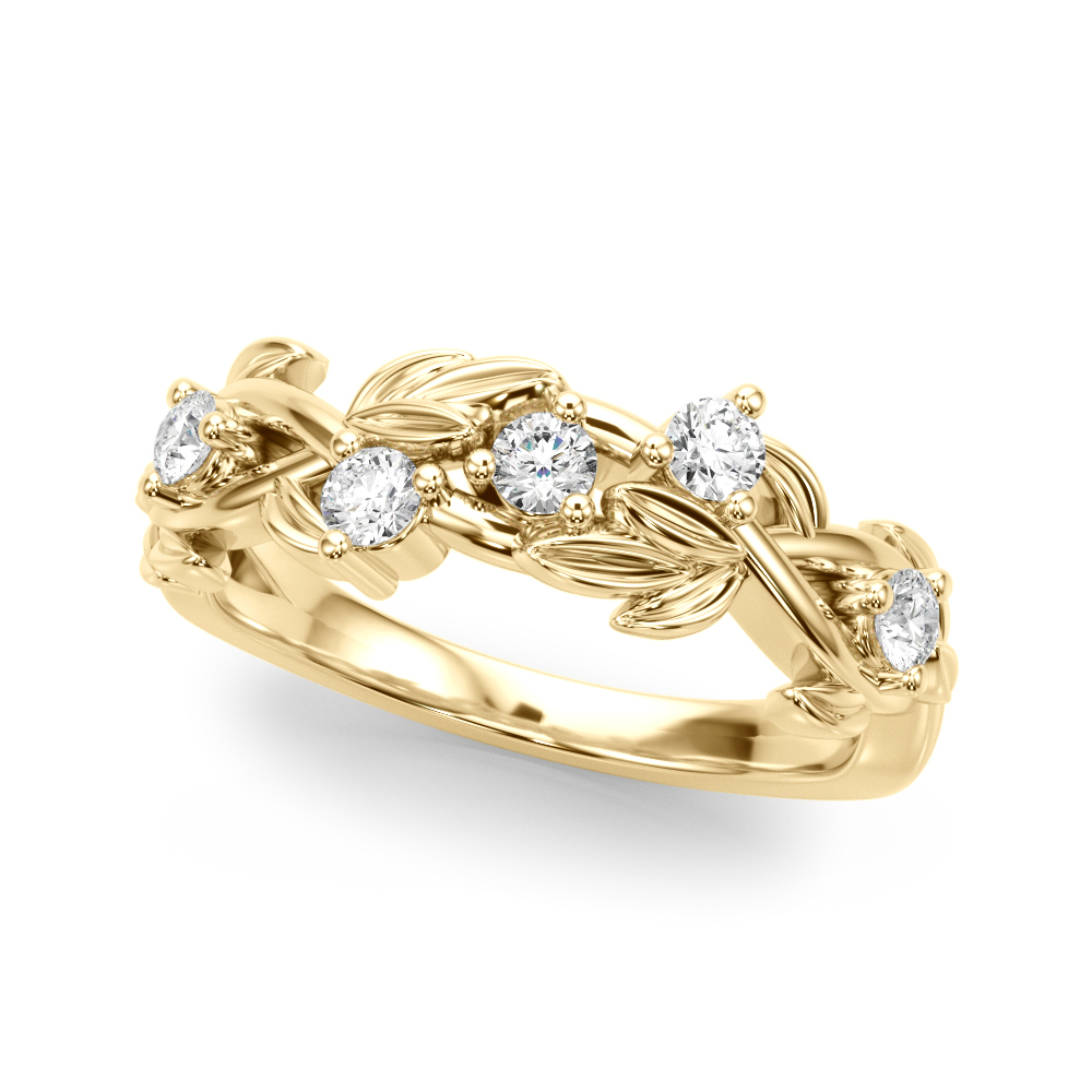 jeline Lab Grown Diamond Yellow Gold Pave set Men's Wedding Ring