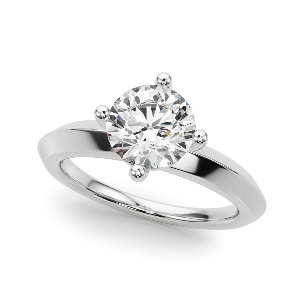 0.5 Ct Natural Round Cut Lily  Diamond Solitaire Rings in Silver 925