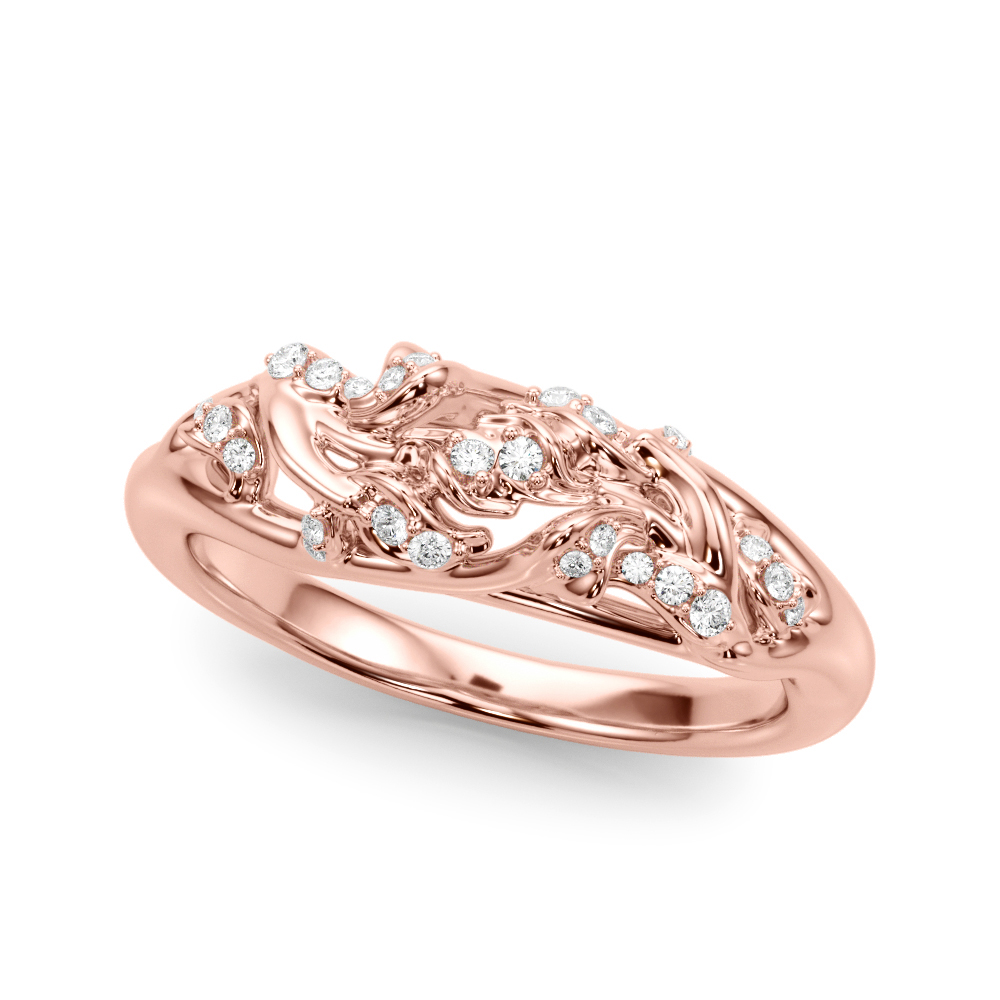 belis Lab Grown Diamond Rose Gold Pave set Men's Wedding Ring
