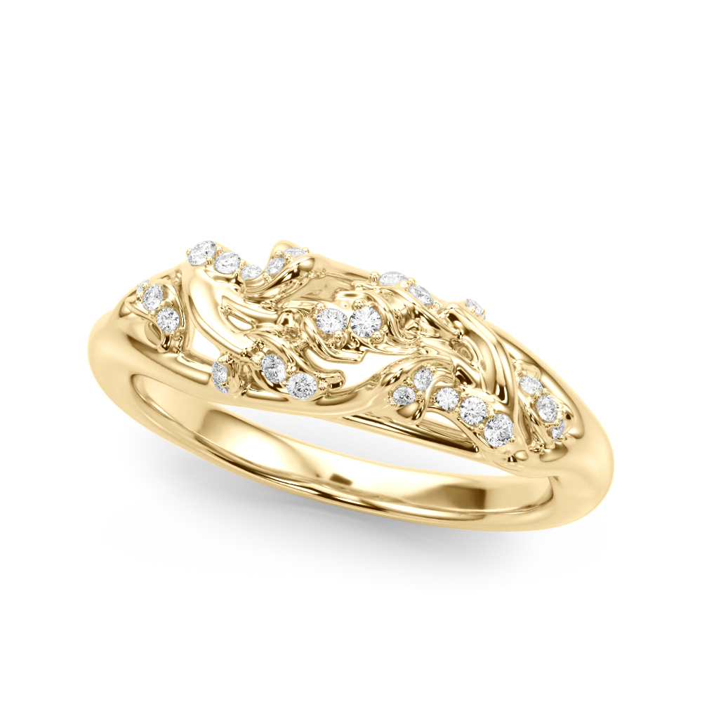 belis Lab Grown Diamond Yellow Gold Pave set Men's Wedding Ring