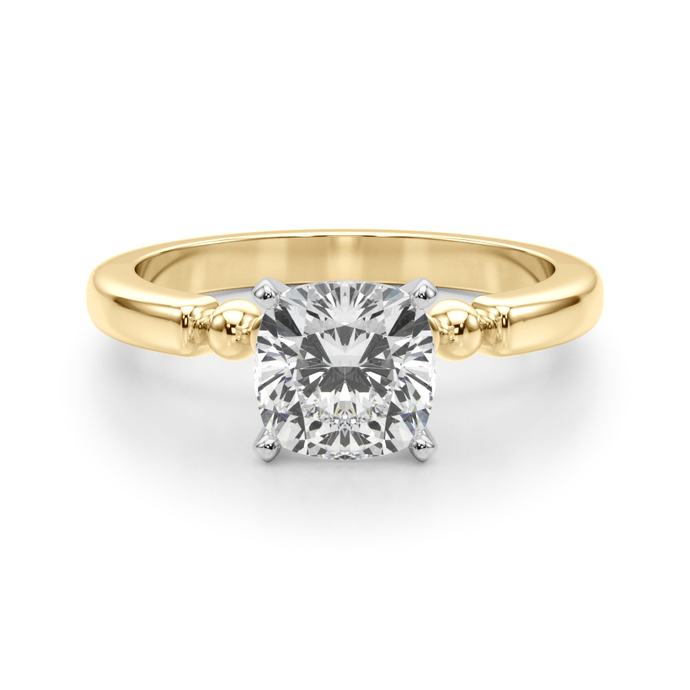 0.2 Ct Lab Grown Diamond Cushion Cut Judy  Side Stone Engagement Rings in Silver 925