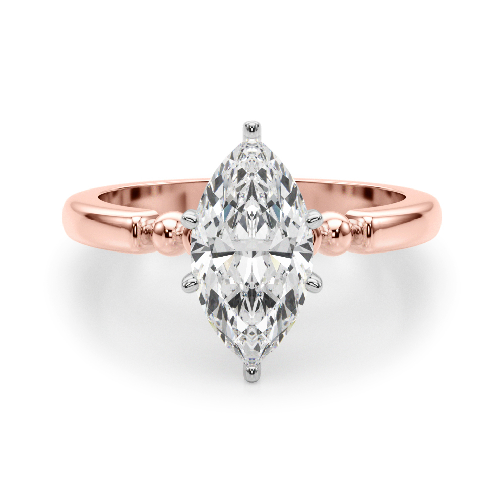 SunshineDiamonds Side Stone Engagement Rings in 9K Rose Gold and 0.20 Carat Natural Diamond