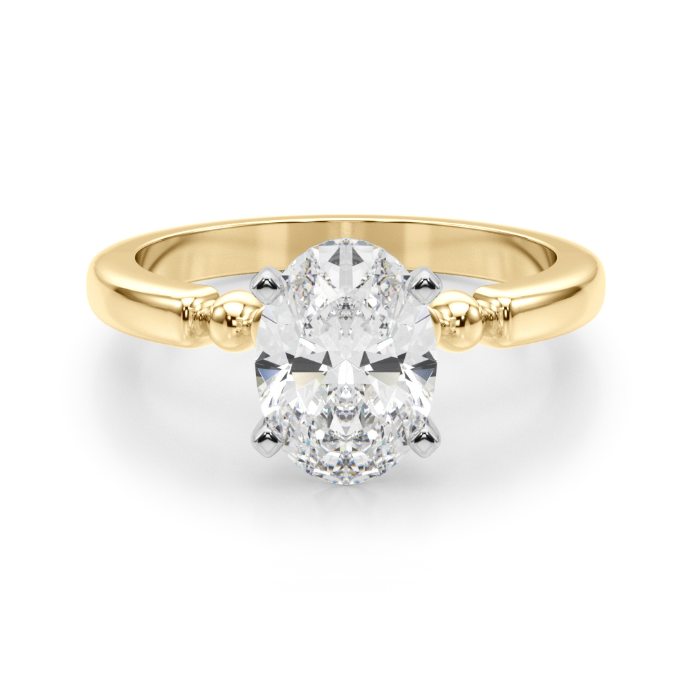 0.2 Ct Lab Grown Diamond Oval Cut Judy  Side Stone Engagement Rings in Silver 925