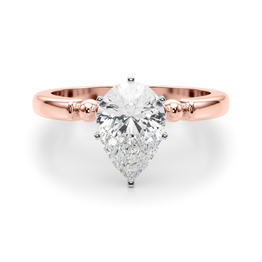SunshineDiamonds Side Stone Engagement Rings in 9K Rose Gold and 0.50 Carat Lab Grown Diamond