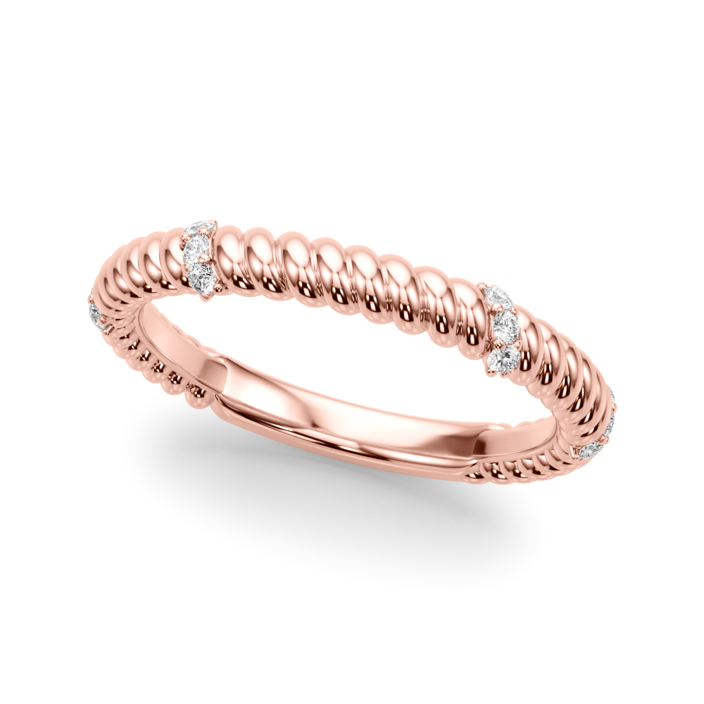 SunshineDiamonds Women's Wedding Wedding Rings in 9K Rose Gold and 0.15 Carat Lab Grown Diamond