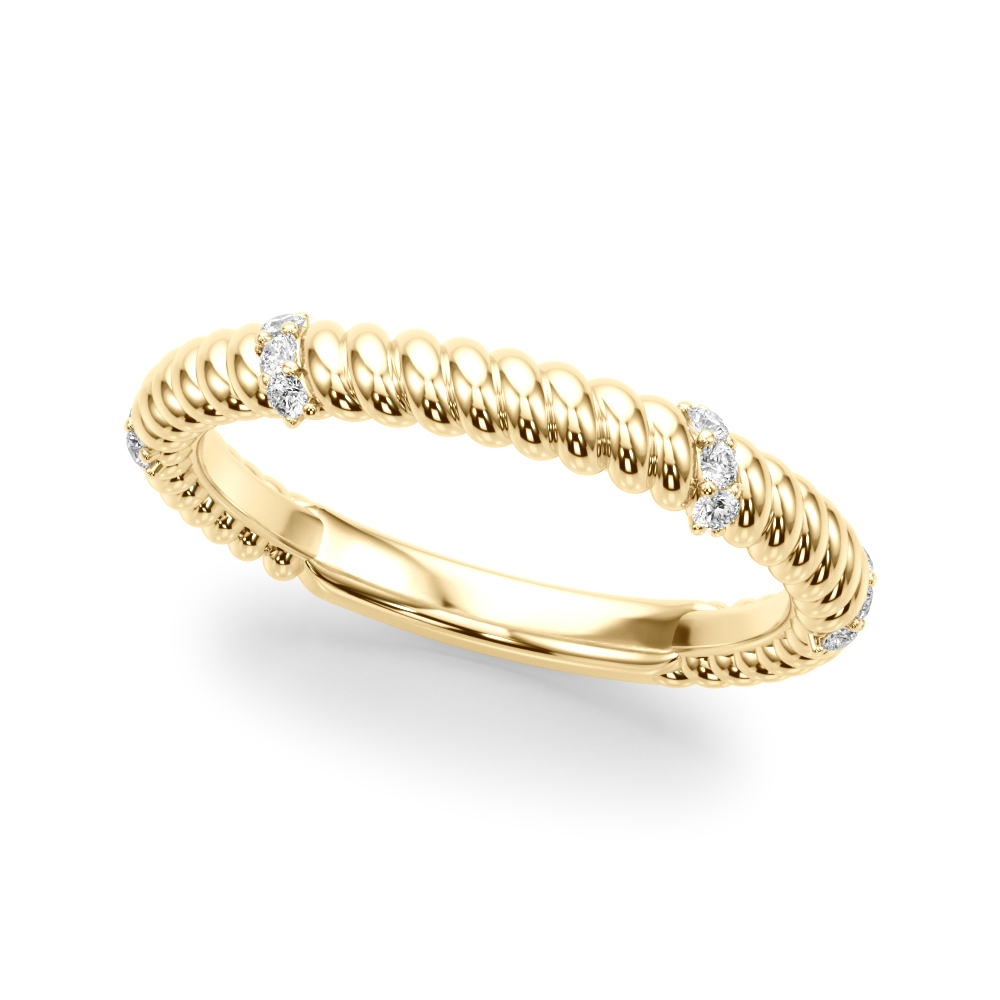 Cwen Lab Grown Diamond Yellow Gold Shared prong set  Women's Wedding Ring