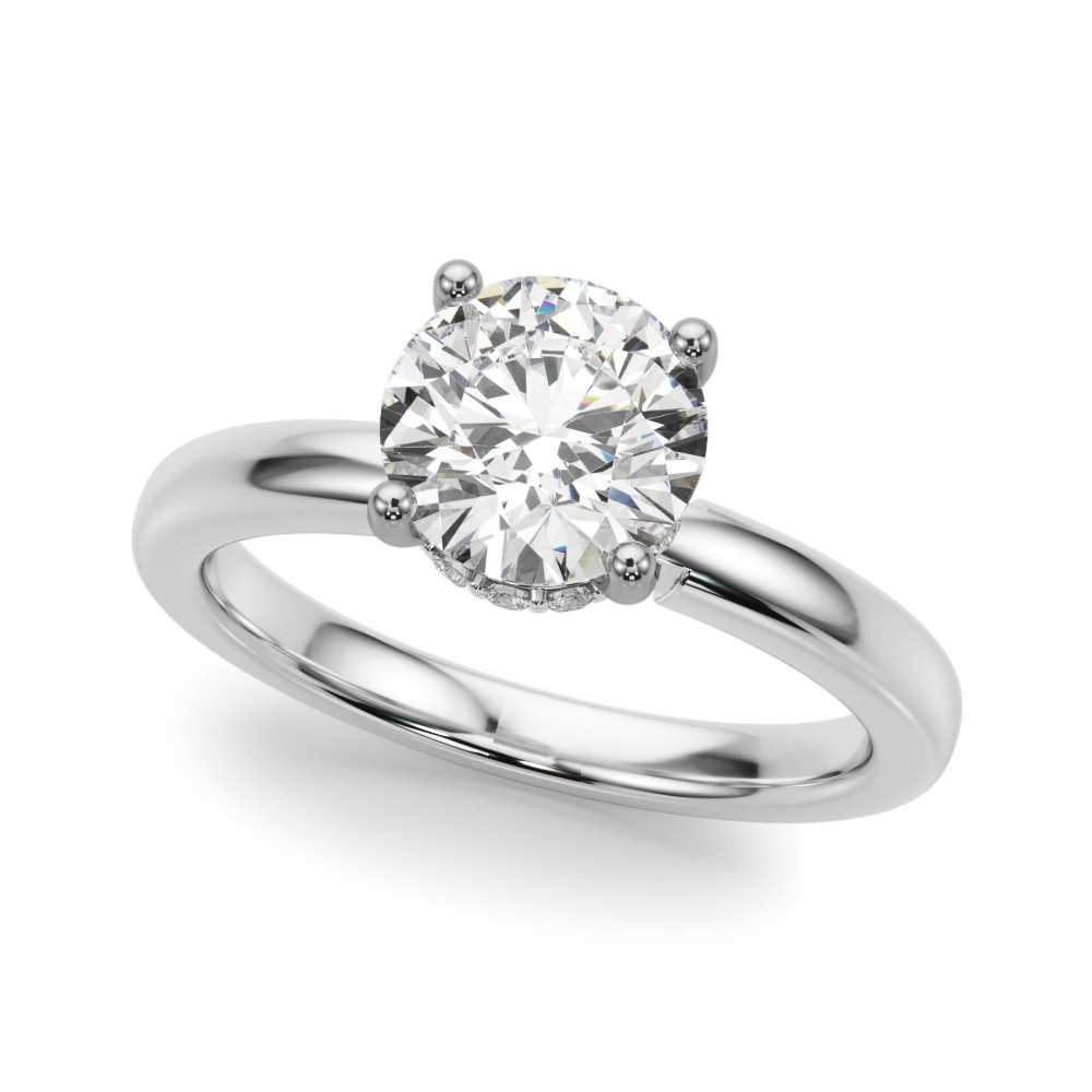 0.2 Ct Natural Round Cut Jenesis Halo Diamond Rings in Silver 925