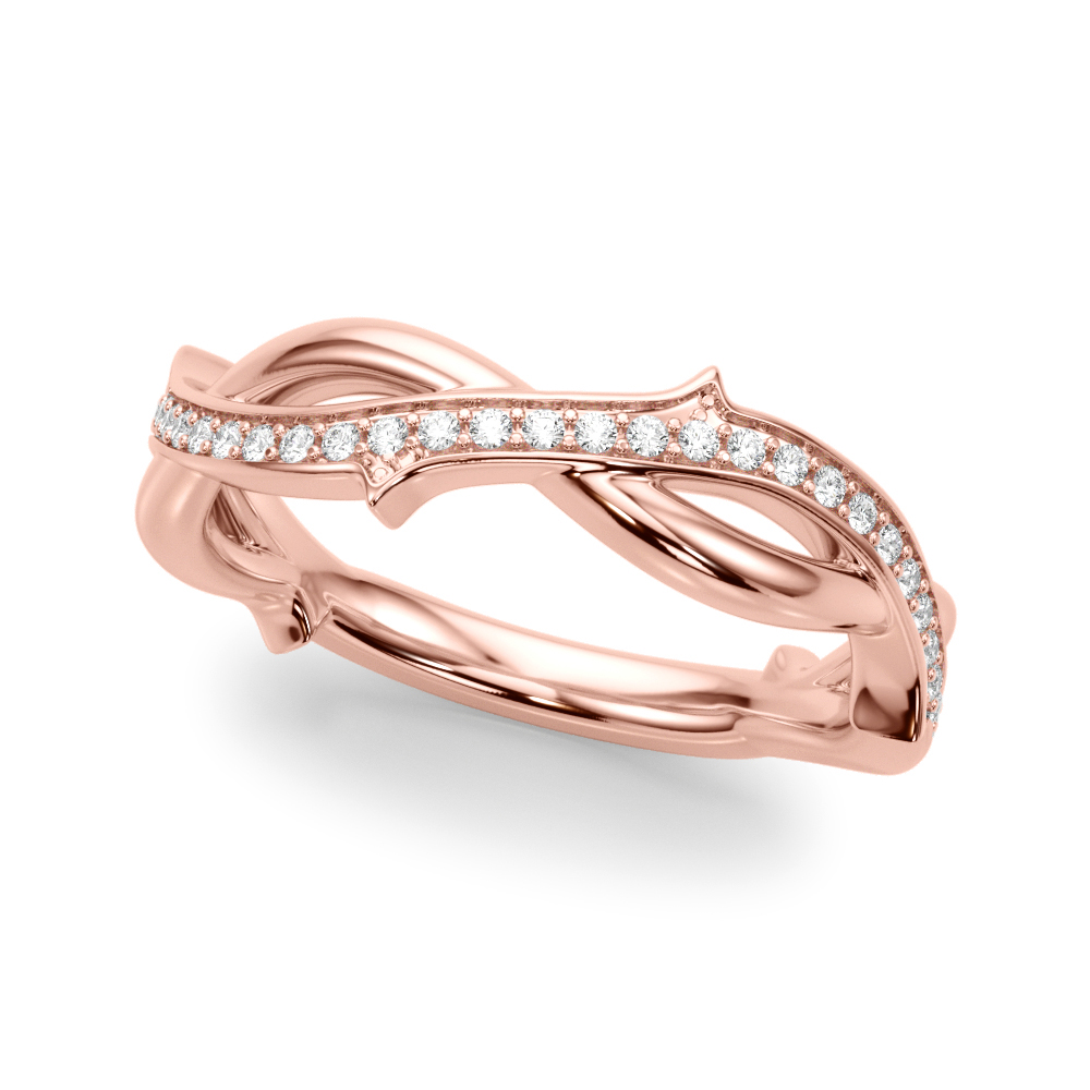 Beris Lab Grown Diamond Rose Gold Pave set Men's Wedding Ring
