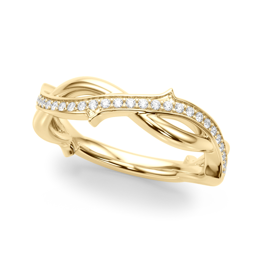 Beris Lab Grown Diamond Yellow Gold Pave set Men's Wedding Ring