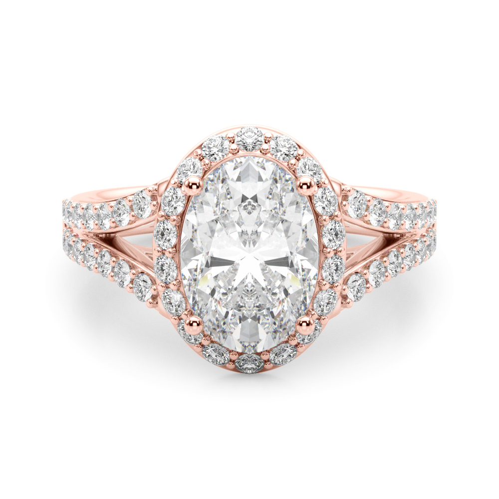 0.2 Ct Lab-Created Diamond Oval Cut Clarah  Halo Engagement Rings in Silver 925