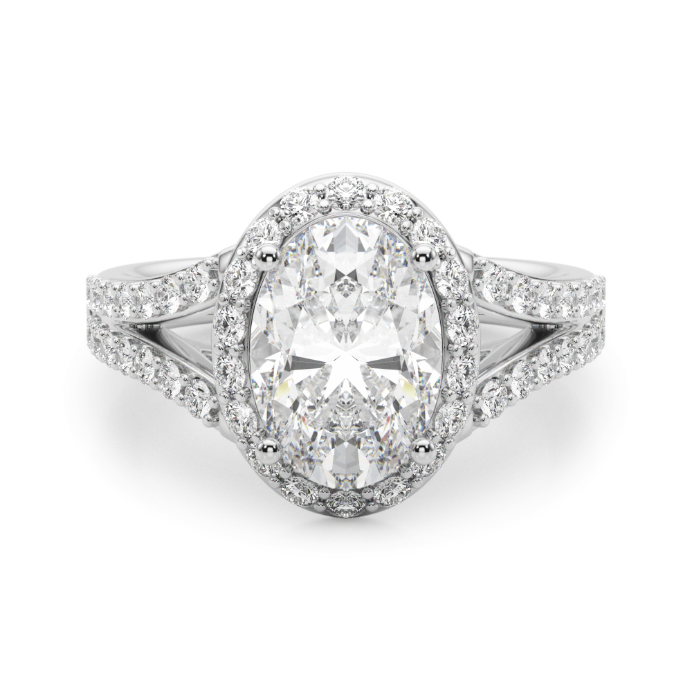 0.2 Ct Lab-Created Diamond Oval Cut Clarah  Halo Engagement Rings in Silver 925