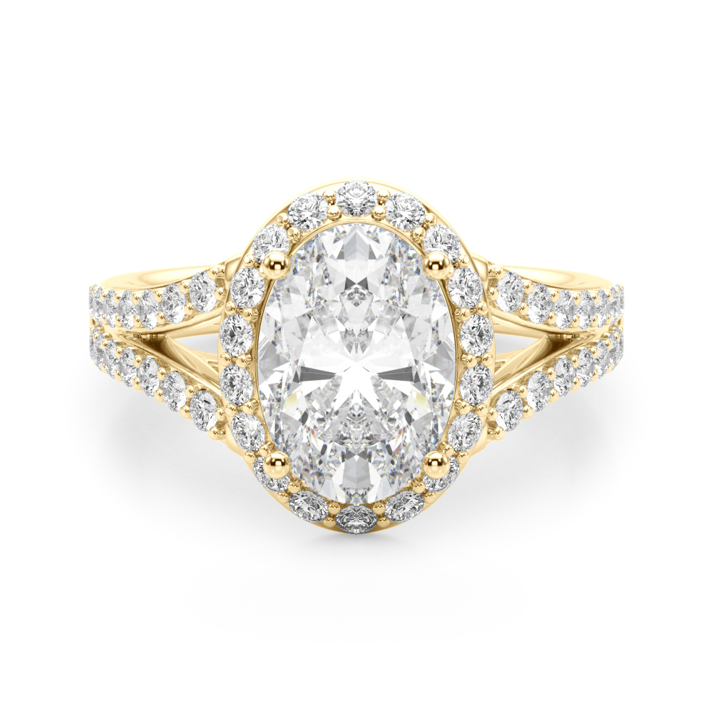 0.2 Ct Lab-Created Diamond Oval Cut Clarah  Halo Engagement Rings in Silver 925