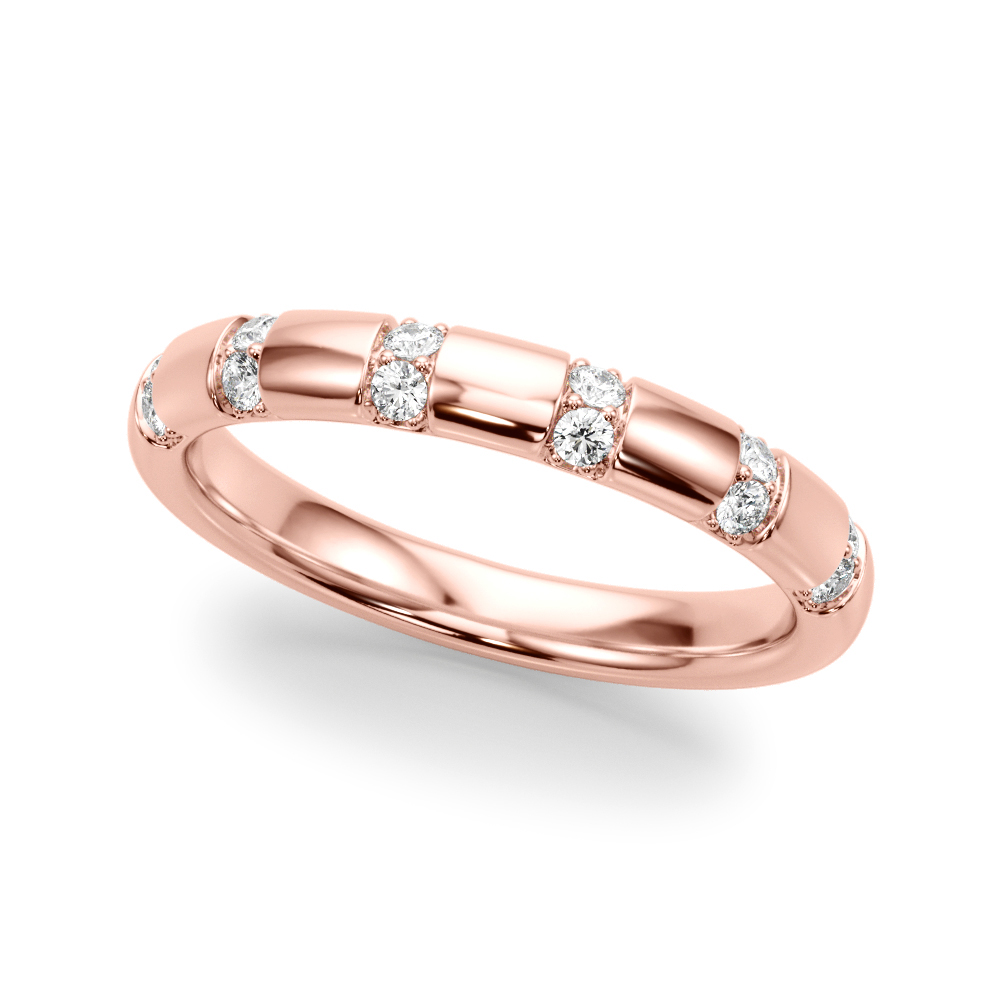 Odilya Lab Grown Rose Gold Channel set  Diamond Ring