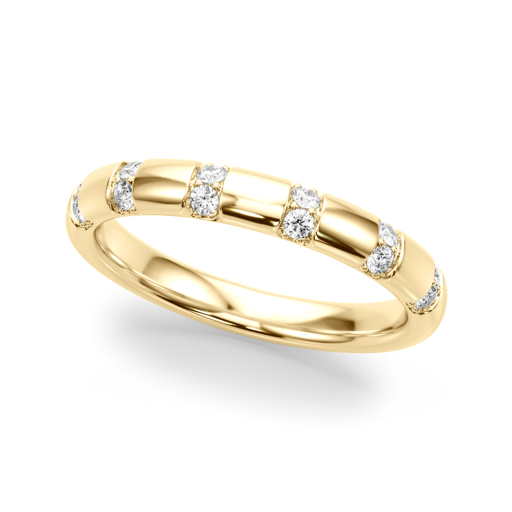 Odilya Lab Grown Yellow Gold Channel set  Diamond Ring