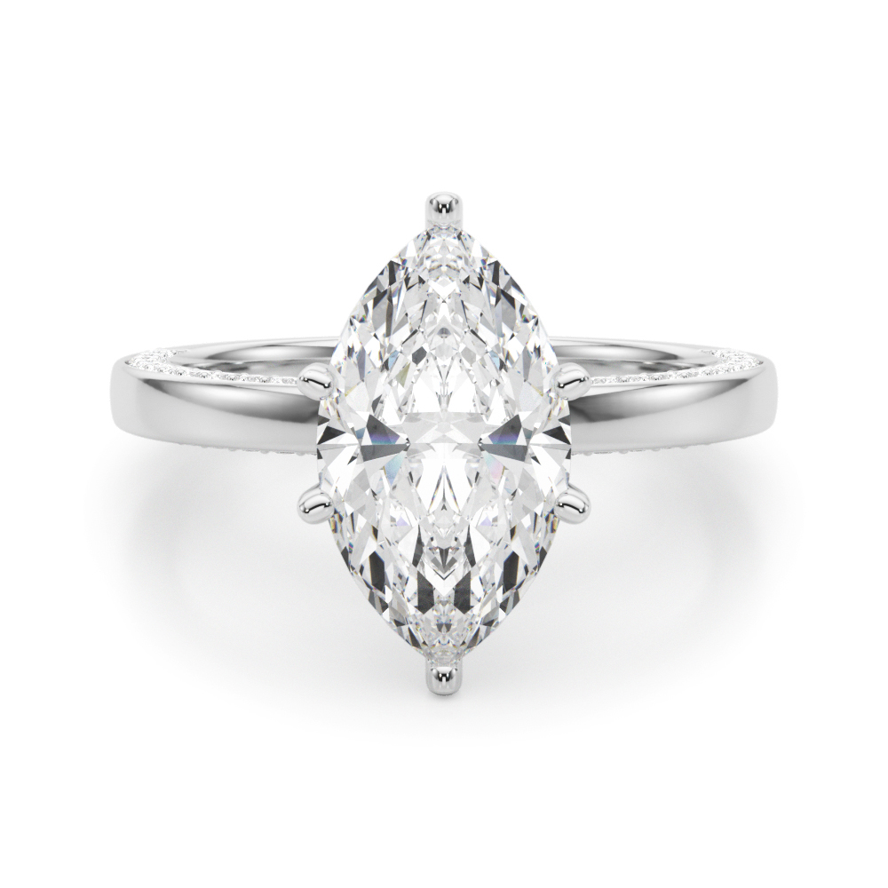 Natural 6 Prong Side Stone Diamond Ring
