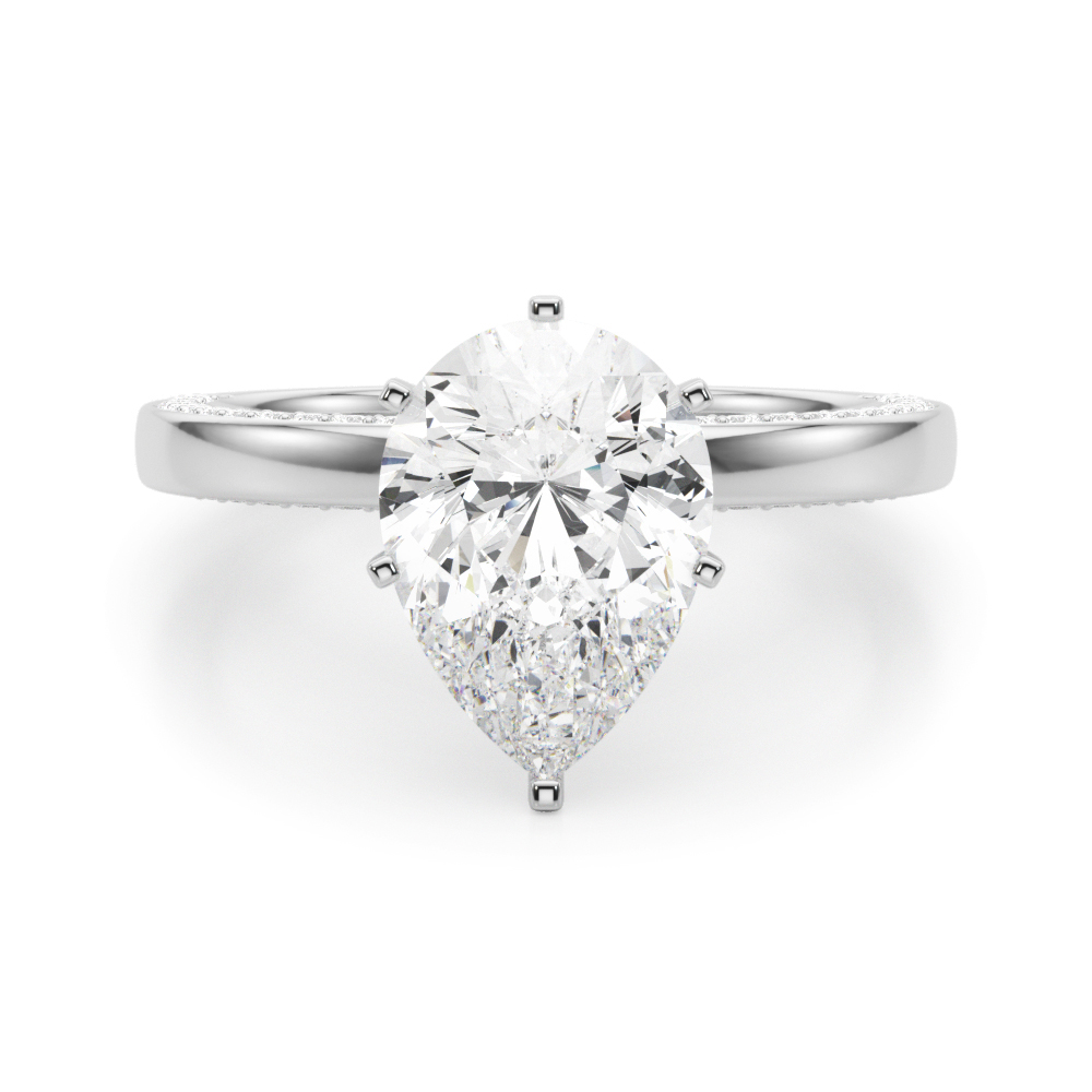 Natural 6 Prong Side Stone Diamond Ring