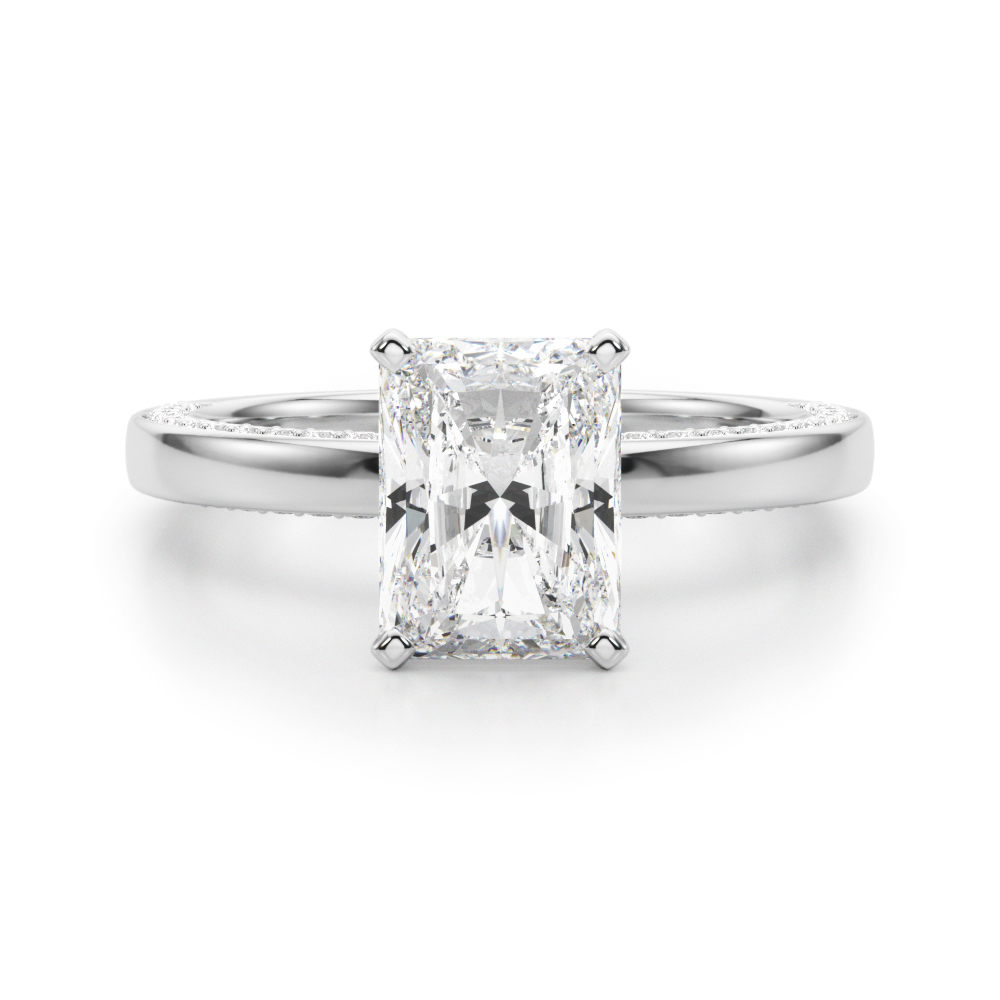 Natural 4 Prong Side Stone Diamond Ring