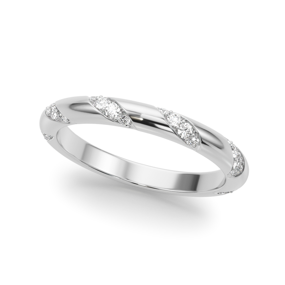 Vennaisa Lab Grown Diamond White Gold Flush Set Women's Wedding Ring