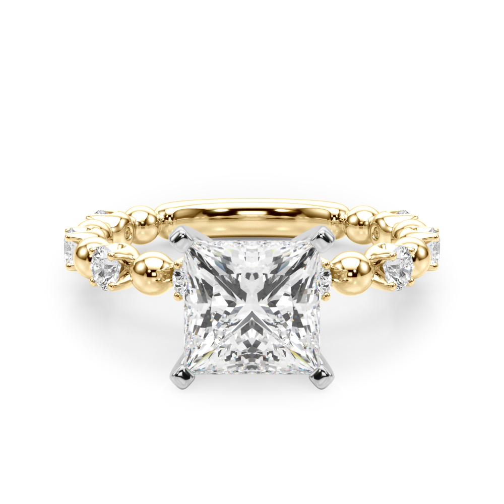 SunshineDiamonds Side Stone Engagement Rings in 9K Yellow Gold and 0.50 Carat Lab Grown Diamond