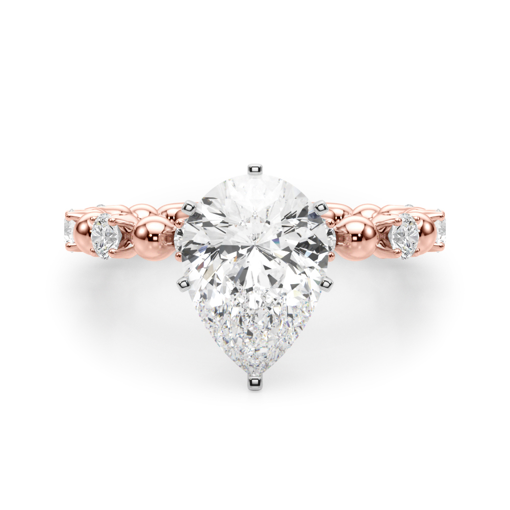 SunshineDiamonds Side Stone Engagement Rings in 9K Rose Gold and 1.00 Carat Lab Grown Diamond