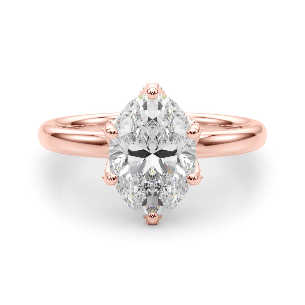 0.2 Ct Lab Grown Diamond Oval Cut Alnis  Halo Engagement Rings in Silver 925